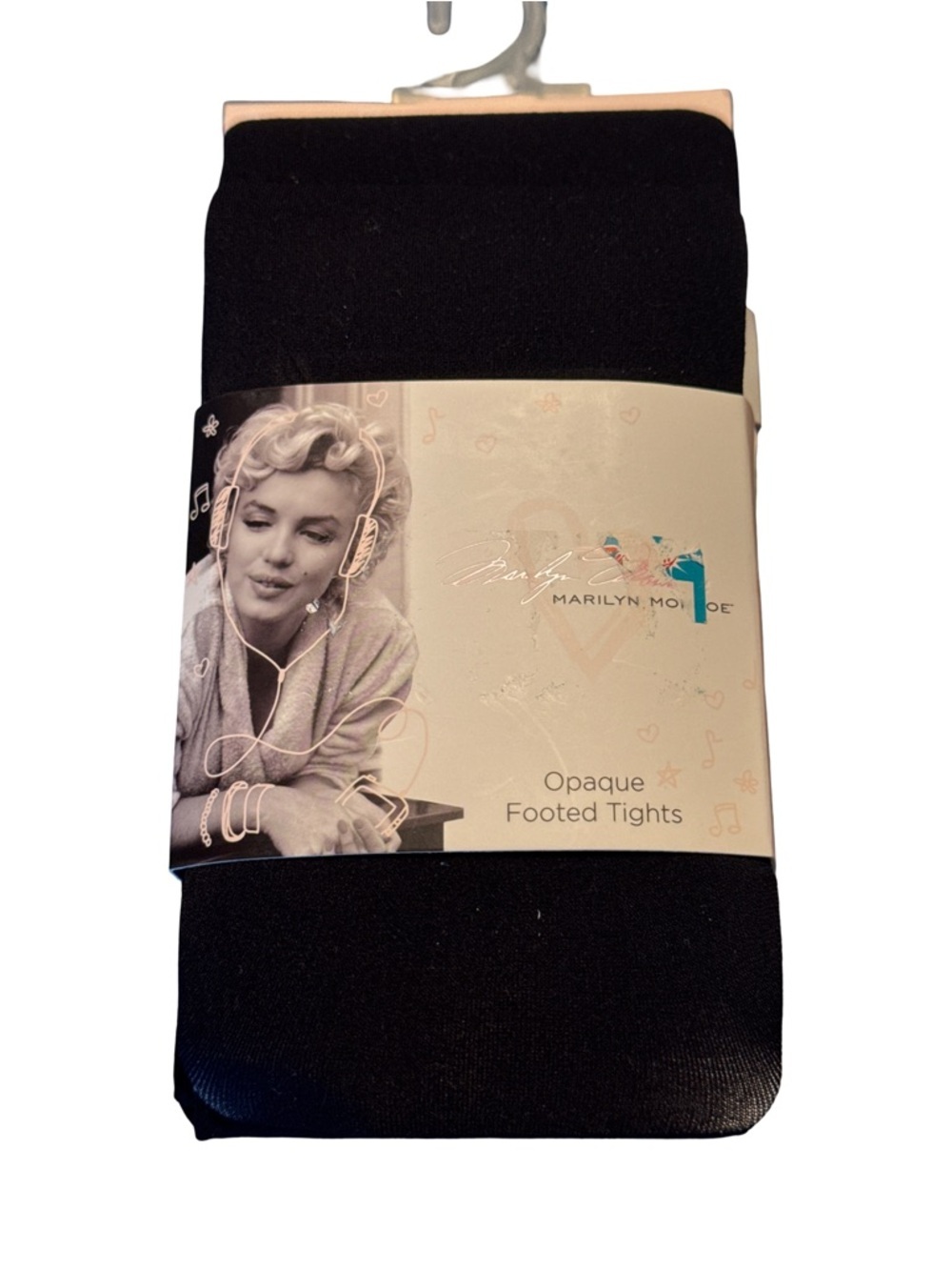 Marilyn Monroe Black Girls' Opaque Tights - 2 Pairs